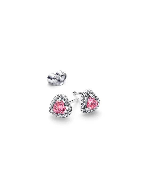(image for) PANDORA Pink Heart Earrings PANDORA 298427C02 Sterling… - View 4
