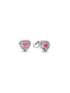 (image for) Pandora Elevated Pink Heart Stud Earrings - 298427C02