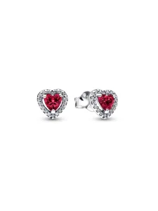 (image for) Pandora Elevated Red Heart Stud Earrings - 298427C04