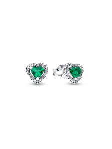 (image for) Pandora Elevated Green Heart Stud Earrings - 298427C05