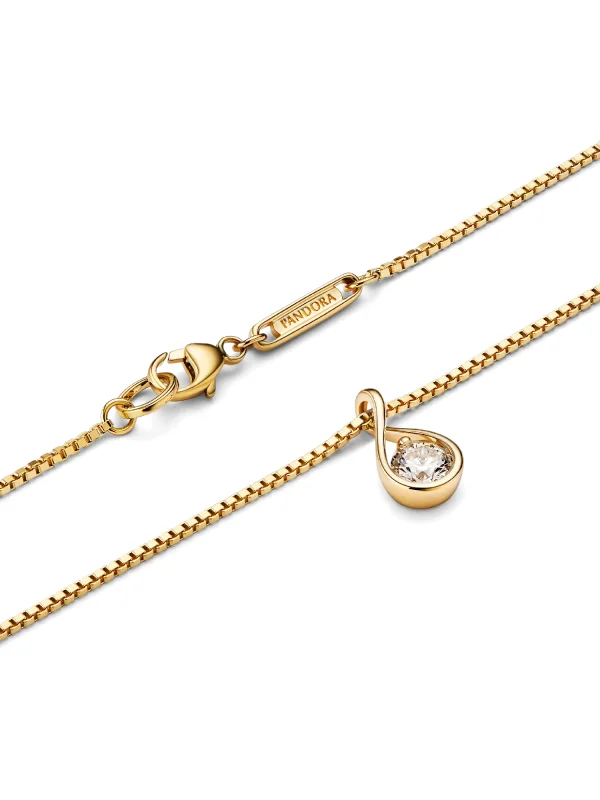 (image for) Pandora Infinite 14k Gold Lab-grown Diamond Pendant Necklace - 352187C01 - View 3