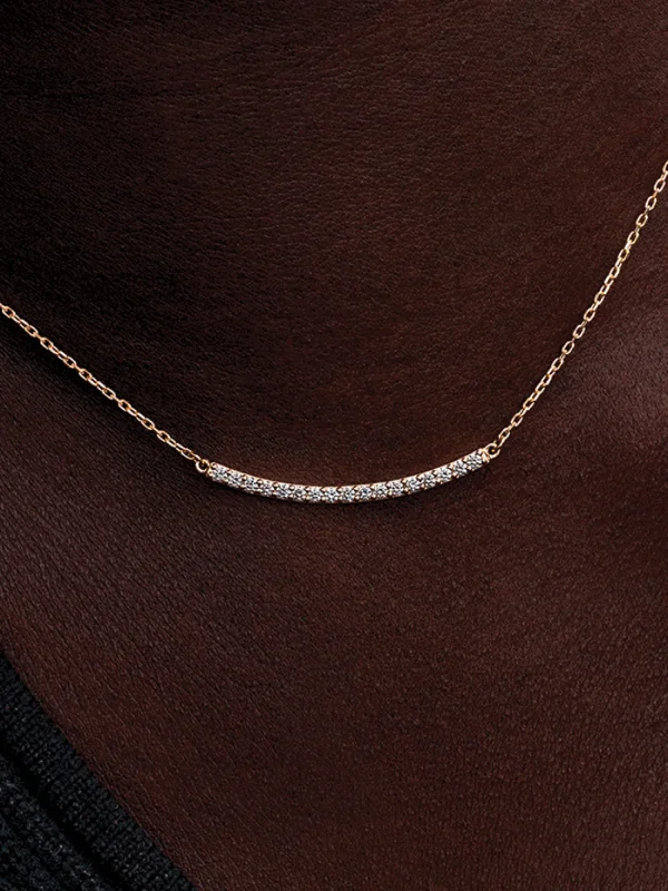 (image for) Pandora Era 14k Gold Lab-grown Diamond Pavé Bar Necklace - 353635C01 - View 2