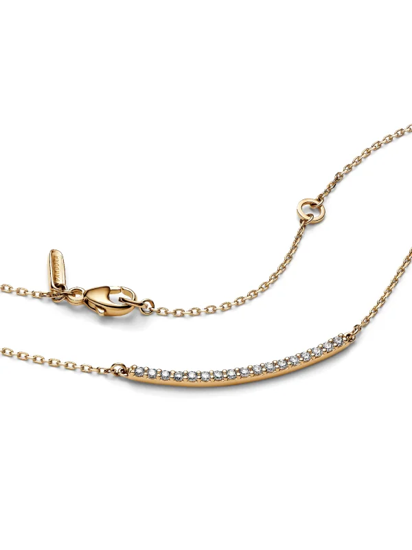 (image for) Pandora Era 14k Gold Lab-grown Diamond Pavé Bar Necklace - 353635C01 - View 3