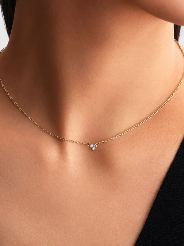 (image for) Pandora Era Lab-Grown Diamond Cluster Paperclip Chain Necklace - 353734C01 - View 3
