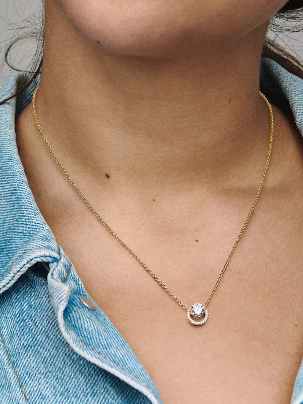 (image for) PANDORA Sparkling Collier Round & Square Pendant Necklace… - View 2