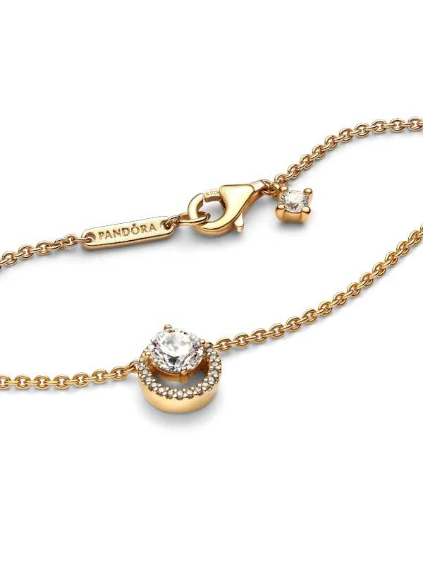 (image for) PANDORA Sparkling Collier Round & Square Pendant Necklace… - View 6