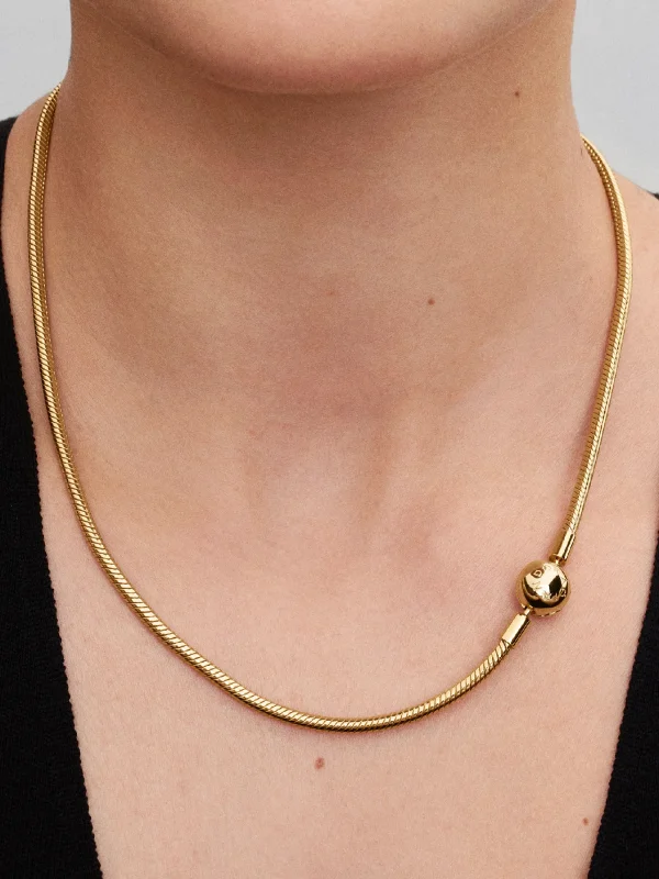(image for) PANDORA Moments Snake Chain Necklace 362234C00 Warm Tone - View 2
