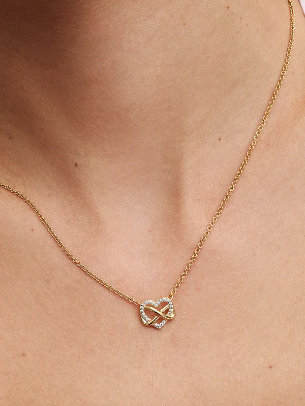 (image for) PANDORA Sparkling Infinity Collier Necklace 362666C01 Gold - View 2