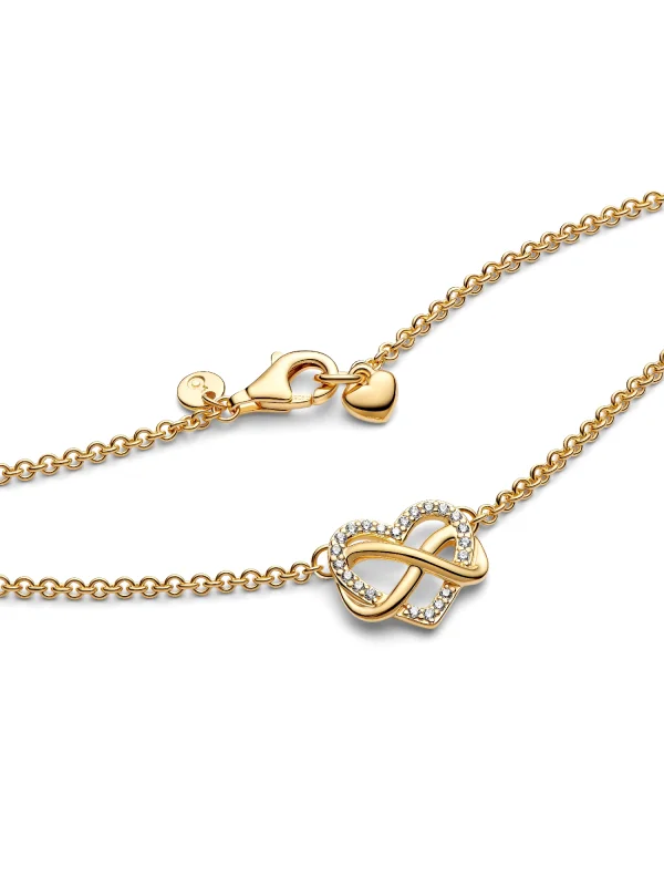 (image for) PANDORA Sparkling Infinity Collier Necklace 362666C01 Gold - View 5