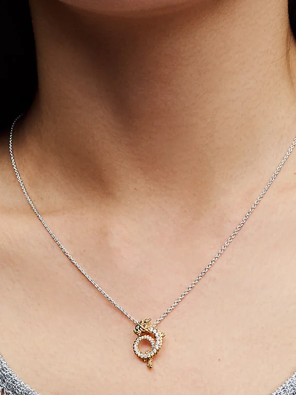 (image for) Zodiac Necklace PANDORA Dragon Collier 363070C01 Sterling… - View 2