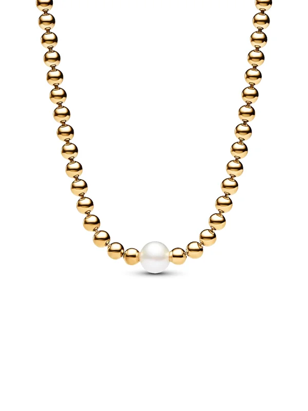 (image for) Pandora Treated Freshwater Cultured Pearl & Beads Collier Necklace - 363176C01 - View 2