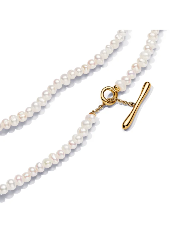 (image for) Pandora Treated Freshwater Cultured Pearls T-bar Collier Necklace - 363297C01 - View 4
