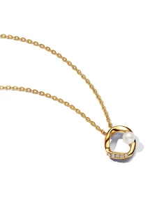 (image for) Pandora Organically Shaped Pavé Circle & Treated Freshwater Cultured Pearl Collier Necklace - 363303C01