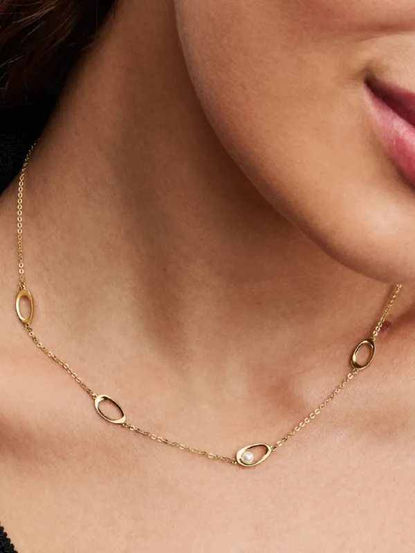 (image for) Pandora Organically Shaped Oval & Treated Freshwater Cultured Pearl Necklace - 3 - View 2