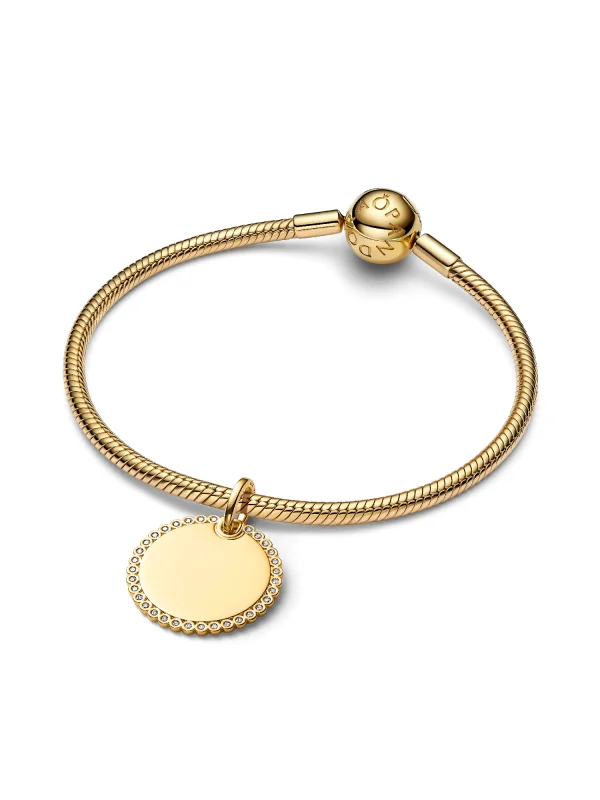 (image for) PANDORA Engravable Pendant 364007C01 | 14k Gold-Plated - View 5