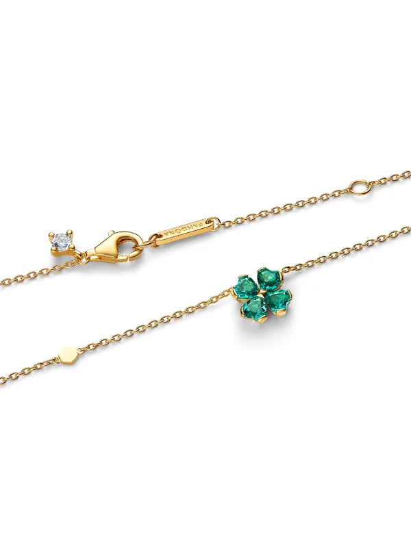 (image for) PANDORA Lucky Charm Necklace 364502C01 | Green Clover… - View 4