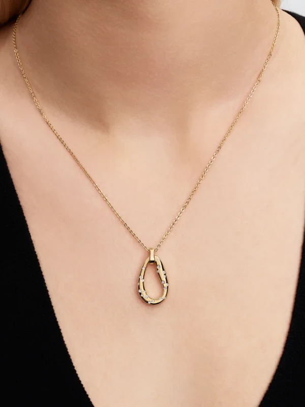 (image for) Pandora Organically Shaped Stone-Set Pendant Necklace - 364666C01 - View 2