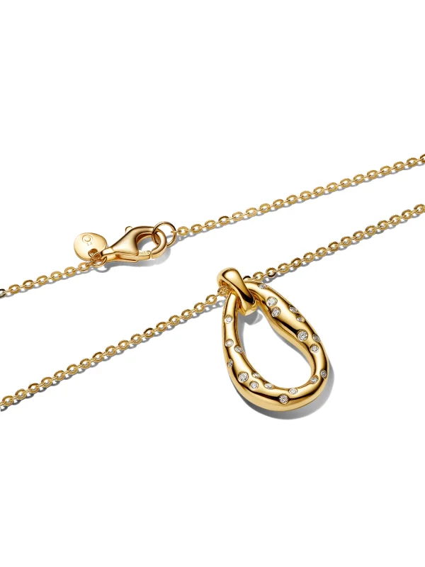 (image for) Pandora Organically Shaped Stone-Set Pendant Necklace - 364666C01 - View 3