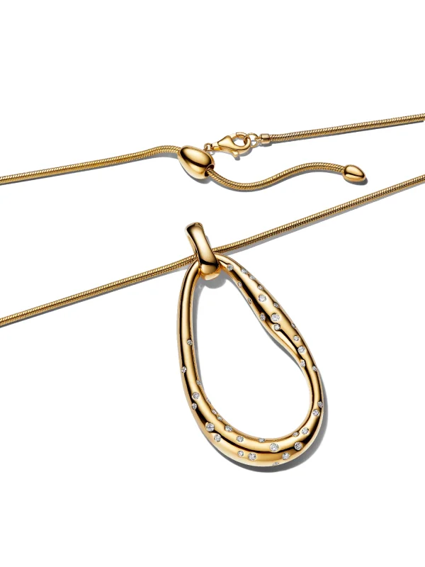(image for) Pandora Organically Shaped Stone-Set Statement Pendant Necklace - 364667C01 - View 3
