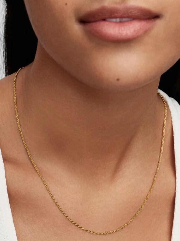 (image for) PANDORA Rope Chain Necklace 364687C00 in 14k Gold Plating - View 2
