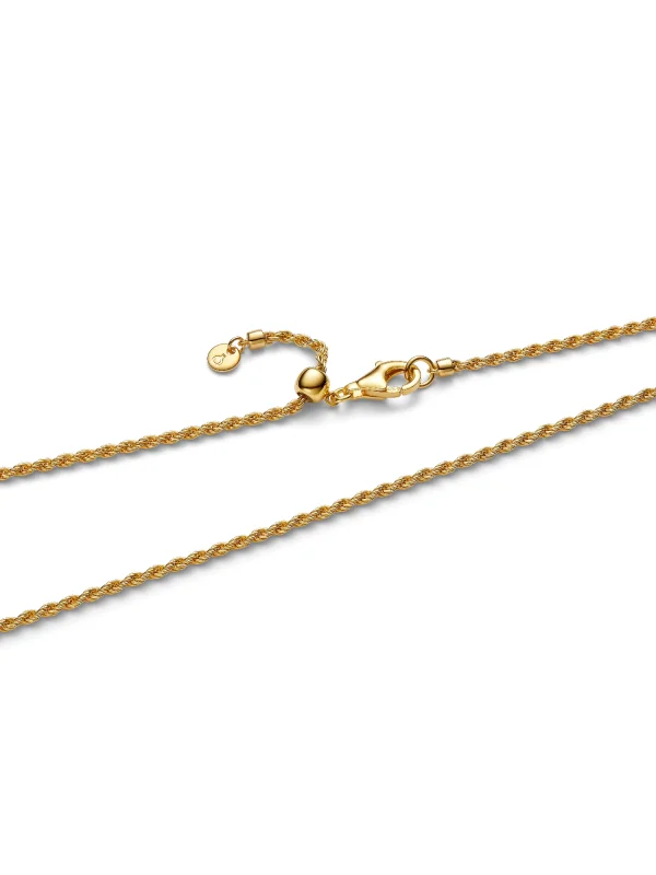(image for) PANDORA Rope Chain Necklace 364687C00 in 14k Gold Plating - View 3