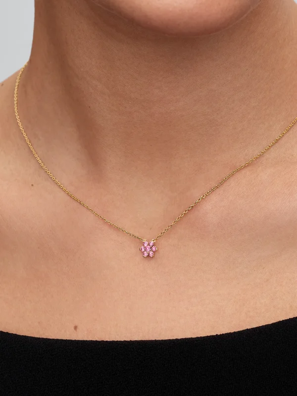 (image for) Pandora Sparkling Pink Flower Pendant Necklace - 365116C01 - View 2