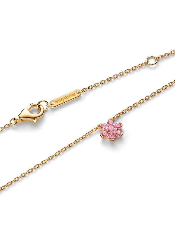 (image for) Pandora Sparkling Pink Flower Pendant Necklace - 365116C01 - View 5