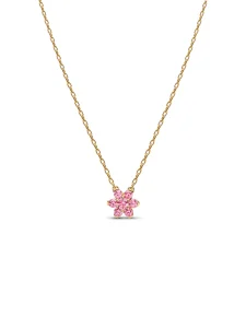 (image for) Pandora Sparkling Pink Flower Pendant Necklace - 365116C01