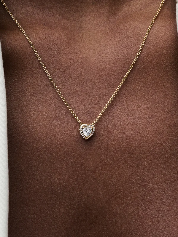 (image for) PANDORA Sparkling Heart Collier Necklace 368425C01 14k… - View 2
