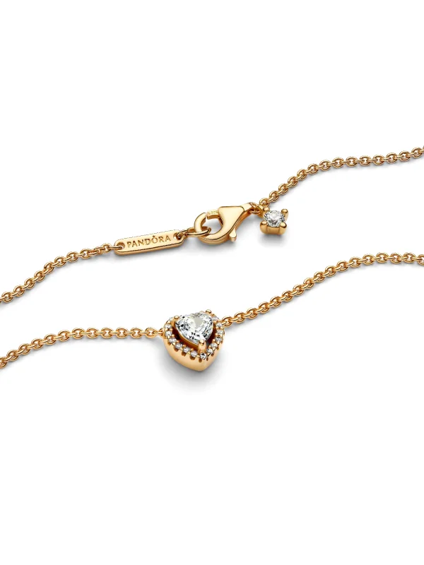(image for) PANDORA Sparkling Heart Collier Necklace 368425C01 14k… - View 6