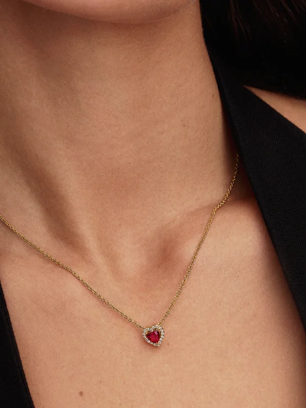 (image for) PANDORA Elevated Heart Necklace 368425C02 | 14k Gold-Plated - View 2