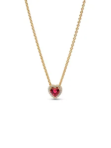 (image for) PANDORA Elevated Heart Necklace 368425C02 | 14k Gold-Plated
