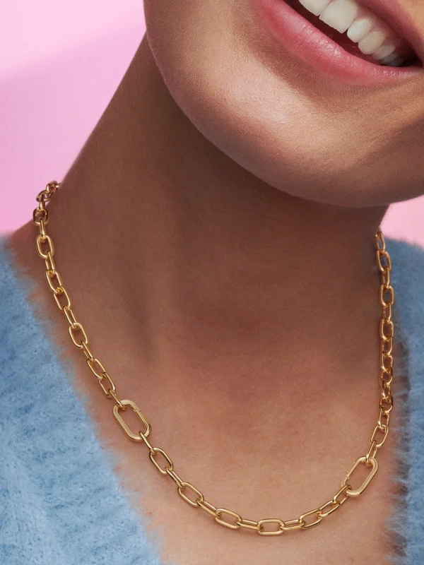 (image for) PANDORA ME Link Chain Necklace 369685C00 | 14k Gold-Plated - View 2