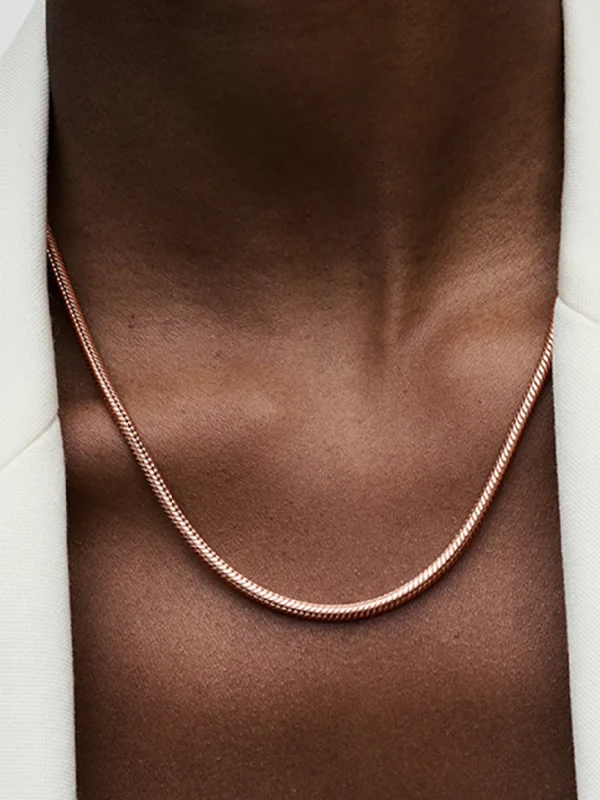 (image for) PANDORA Necklace Snake Chain 382234C00 | 14k Rose Gold… - View 2