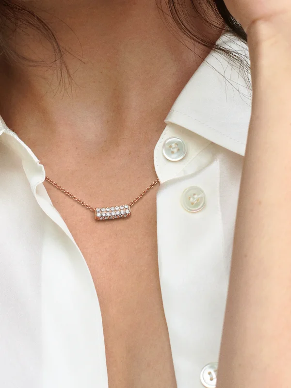 (image for) Pandora Timeless Pavé Double-row Bar Collier Necklace - 382621C01 - View 2