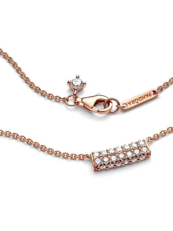 (image for) Pandora Timeless Pavé Double-row Bar Collier Necklace - 382621C01 - View 4