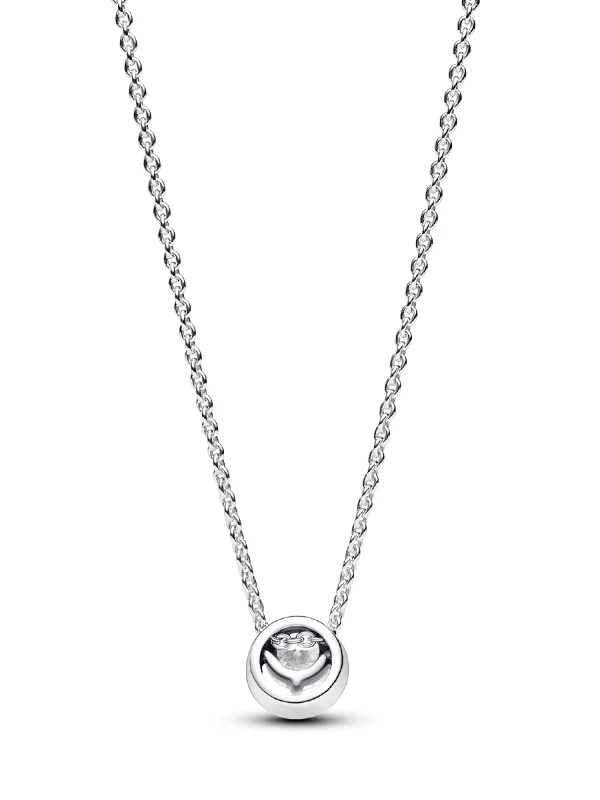 (image for) Pandora Sparkling Round Halo Pendant Collier Necklace - 391174C01 - View 3