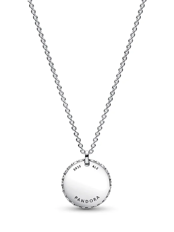 (image for) PANDORA Necklace Round 392632C01 Sterling Silver Pavé… - View 4