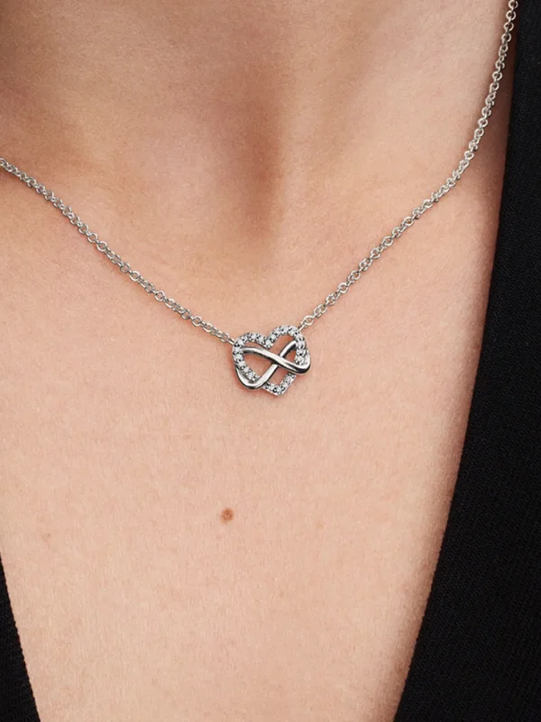 (image for) PANDORA Sparkling Infinity Heart Collier Necklace 392666C01 - View 2