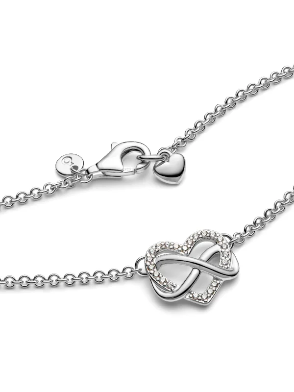 (image for) PANDORA Sparkling Infinity Heart Collier Necklace 392666C01 - View 4