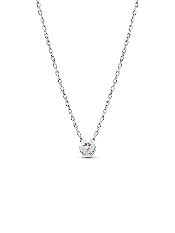 (image for) Pandora Era Bezel Sterling Silver Lab-grown Diamond Pendant Necklace - 392885C01 - View 3