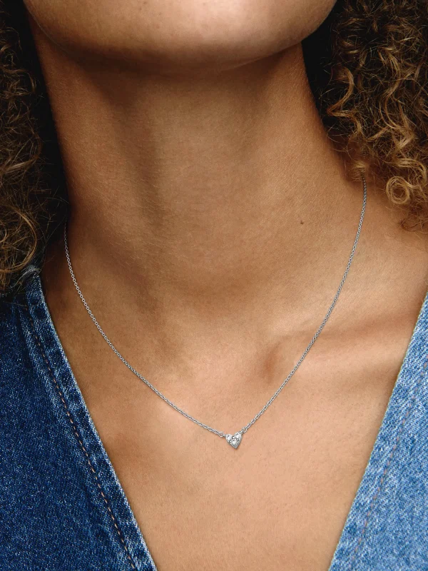 (image for) Pandora Triple Stone Heart Collier Necklace - 393014C01 - View 2