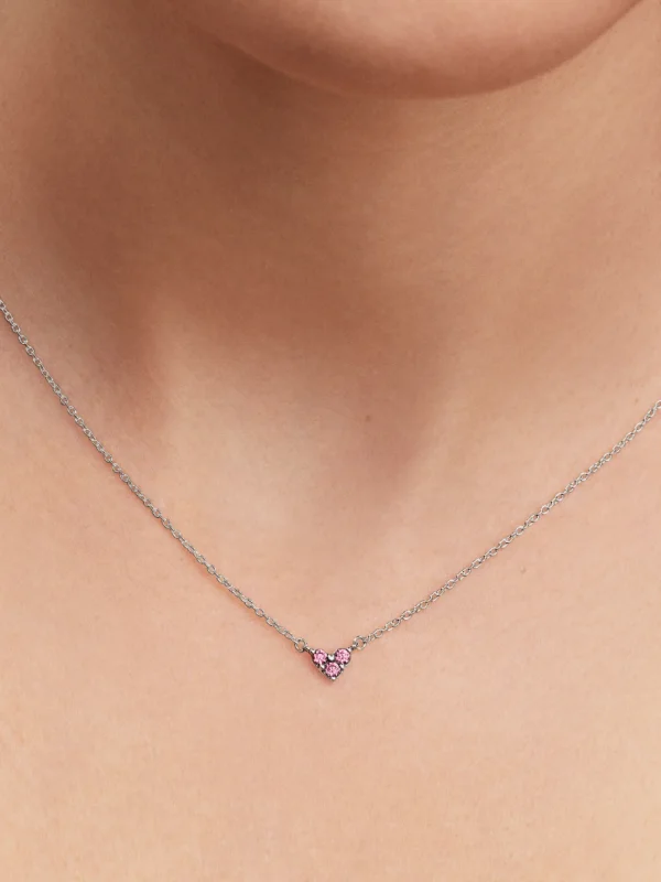 (image for) Pandora Triple Stone Pink Heart Collier Necklace - 393014C02 - View 2