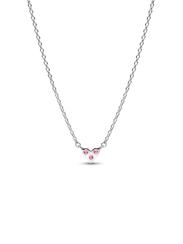 (image for) Pandora Triple Stone Pink Heart Collier Necklace - 393014C02 - View 5