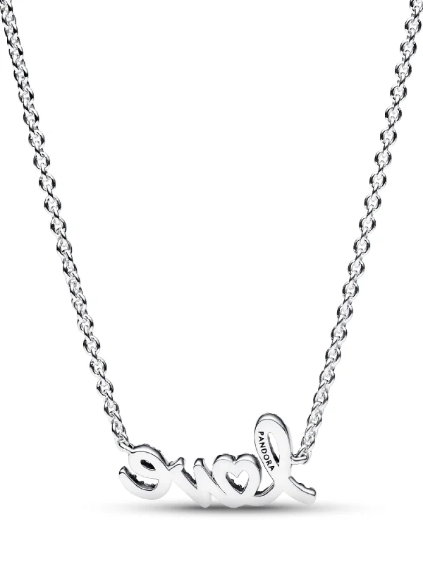 (image for) PANDORA Handwritten Necklace 393076C01 | Sparkling Love… - View 3