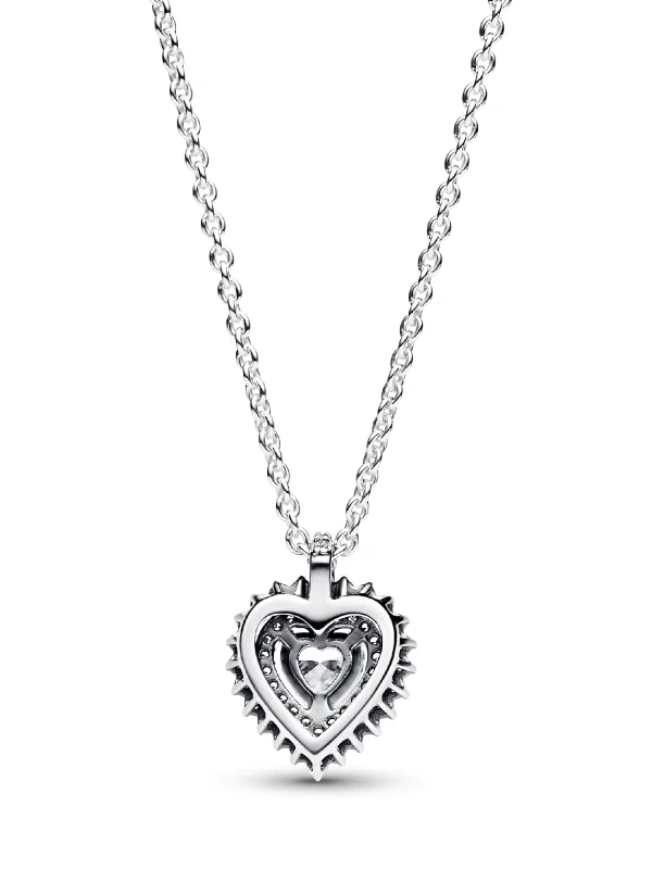 (image for) Pandora Sparkling Heart Halo Pendant Necklace - 393099C01 - View 3
