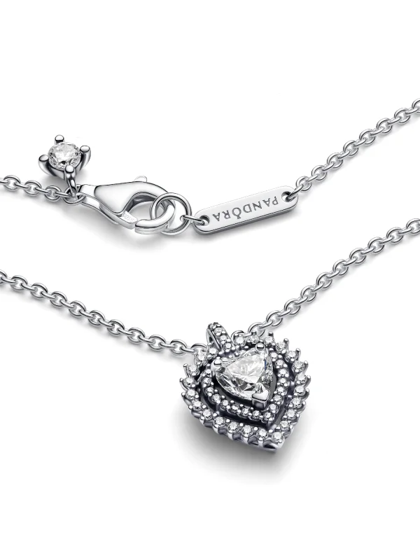 (image for) Pandora Sparkling Heart Halo Pendant Necklace - 393099C01 - View 5
