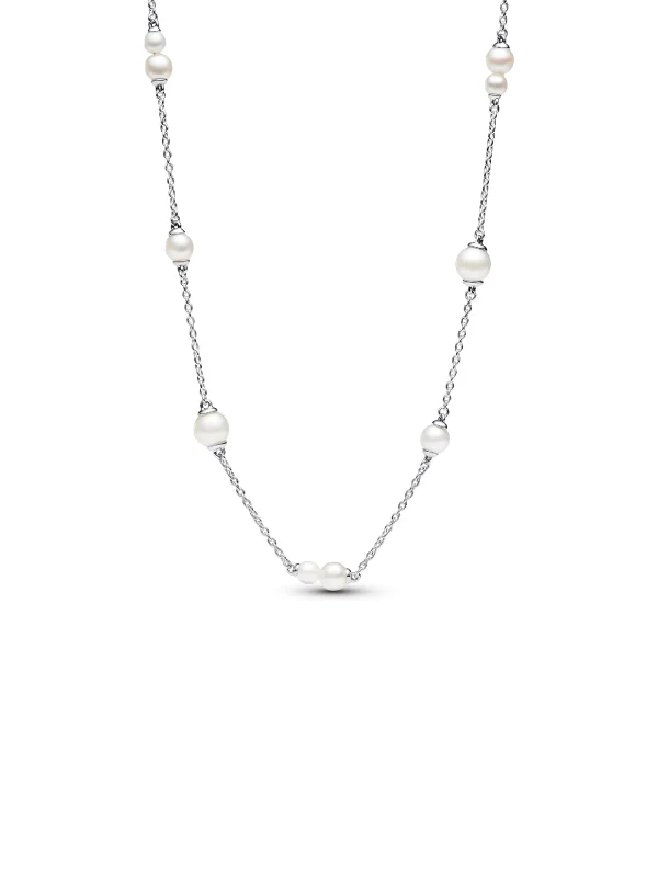 (image for) PANDORA Freshwater Pearl Necklace 393175C01 Sterling Silver - View 2