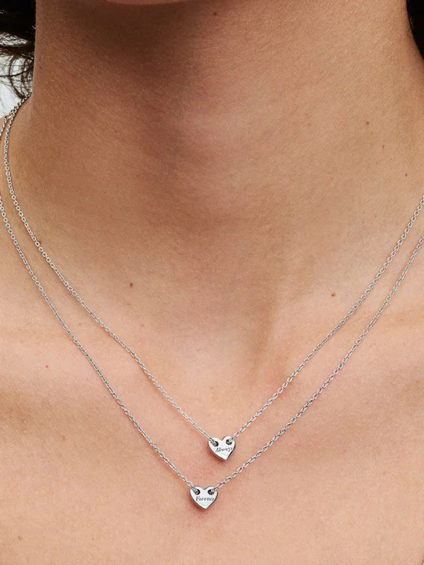 (image for) Pandora Forever & Always Splittable Heart Collier Necklaces - 393207C00 - View 2