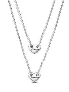 (image for) Pandora Forever & Always Splittable Heart Collier Necklaces - 393207C00